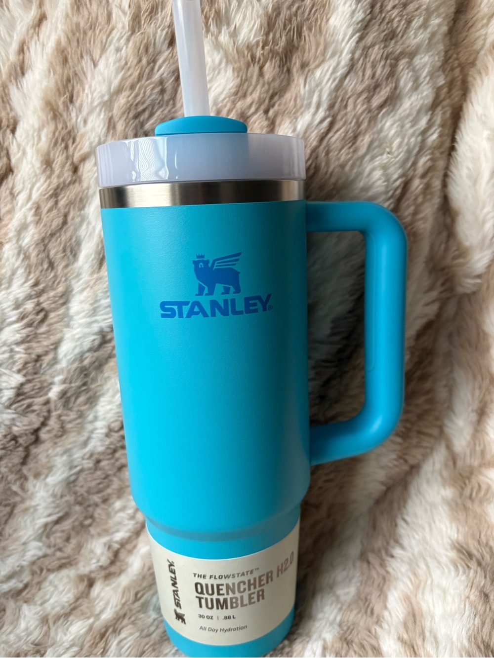 Stanley  Blue Insulated Tumbler with Handle and Straw 30oz
